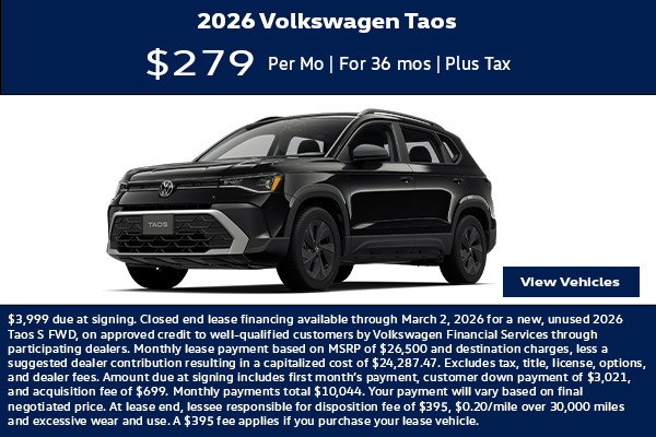 2026 Volkswagen Taos Lease Offer