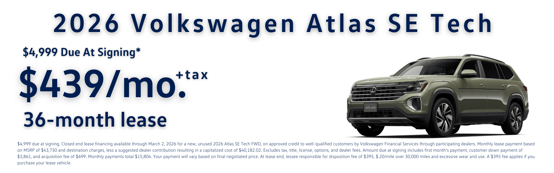 2026 Atlas SE Tech Lease Offer