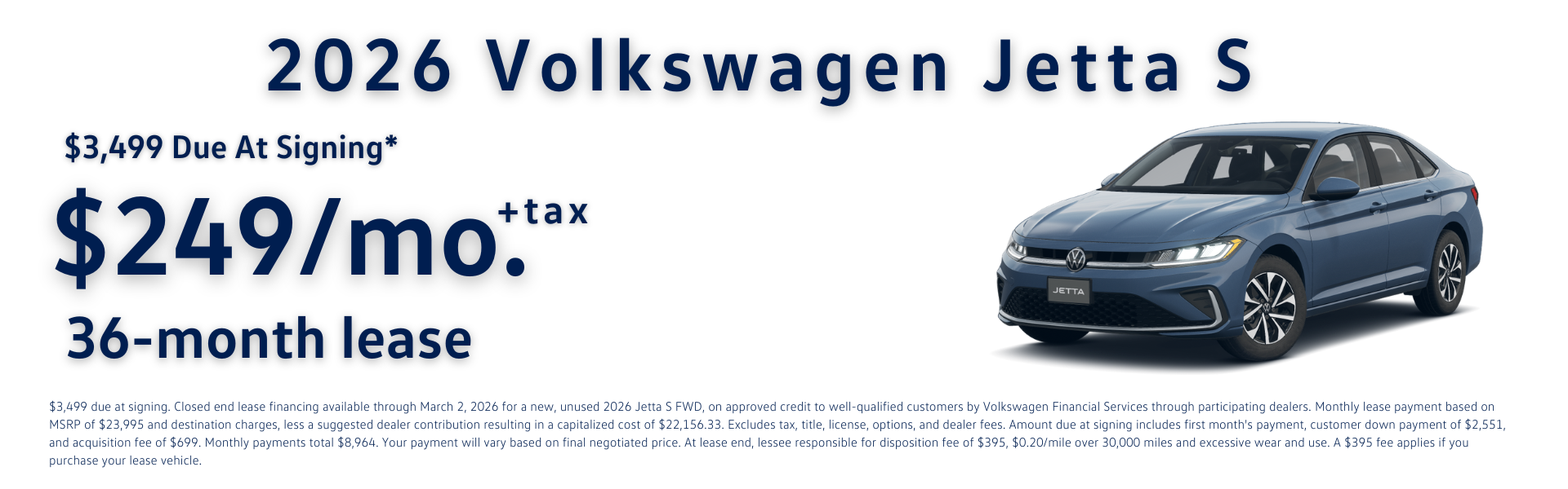 2026 Jetta S Lease Offer